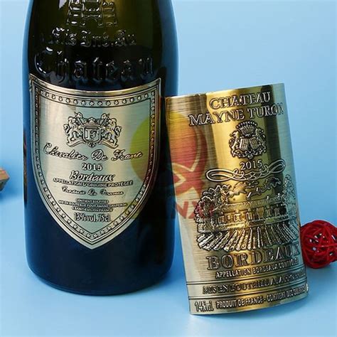 Customized Metal Foil Embossed Wine Bottle Label Manufacturers