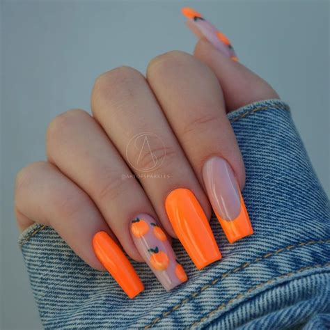 Neon Orange Nail Designs Design Talk