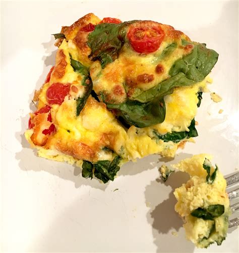 Spinach Tomato And Feta Cheese Frittata For One Zesty Olive Simple