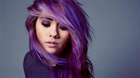 🥇 Women Purple Hair Piercings Faces Wallpaper 98951
