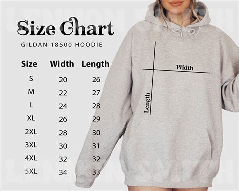 Crewneck Sweatshirt Sizing Chart Gildan 18000 Size Chart