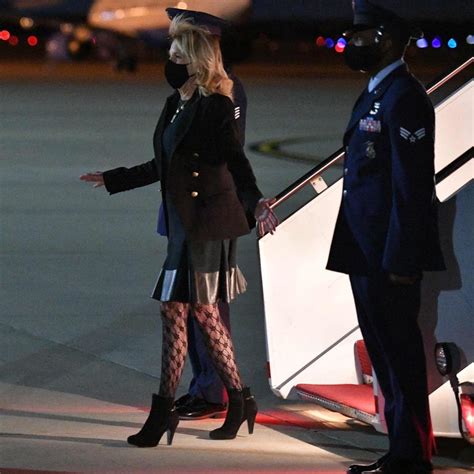First Lady Jill Bidens Fishnet Tights Spark Twitter Debate Photos