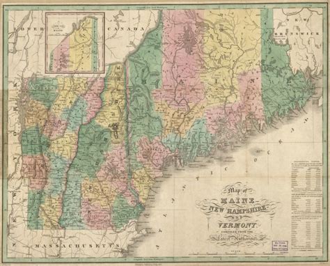 Map Of Maine New Hampshire And Vermont Compiled From
