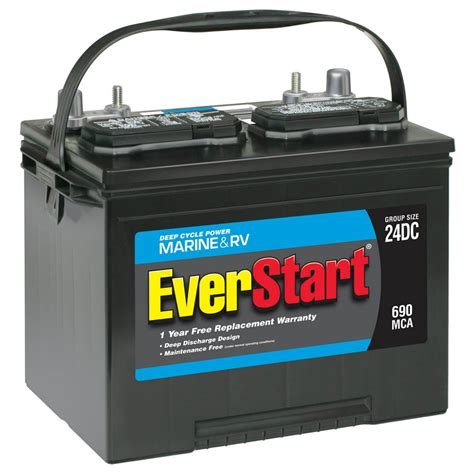 Everstart Lead Acid Marine And Rv Deep Cycle Battery Group Size 24dc 12