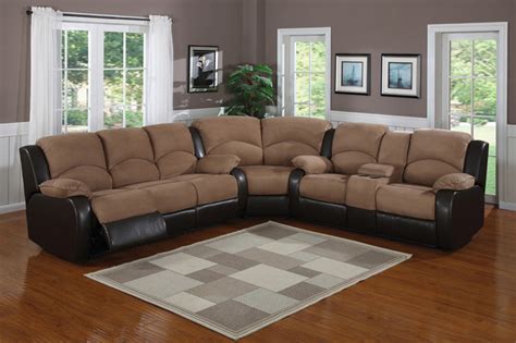 Elegant baker furniture large saddle brown leather sofa. Saddle Brown Padded Microfiber Suede Reclining Sectional ...