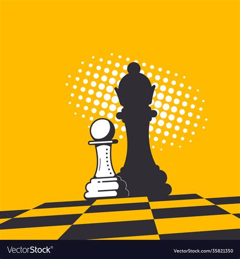 chess pawn droping shadow a queen royalty free vector image