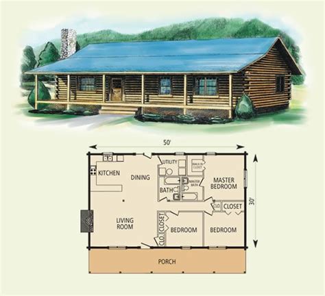 1500 Sq Ft W Elevation Log Home Floor Plans Cabin House Plans Log