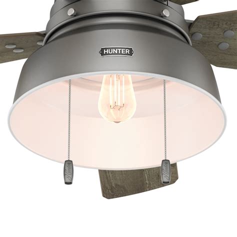 Hunter Mill Valley 52 In Matte Silver Indooroutdoor Flush Mount