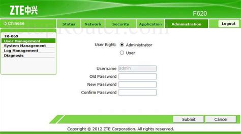 Password router admin indihome lengkap. ZTE ZXHN_F620 Screenshot UserManagement