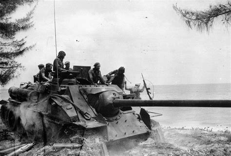 Fidel Castro Directs Cuban Troops From A Su 100 Tank At Playa Girón As