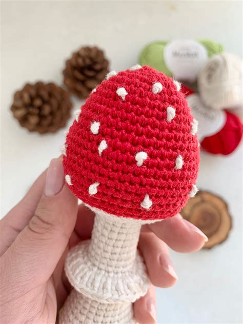 Mushroom Crochet Pattern Crochet Baby Rattle Mushroom Pattern Etsy