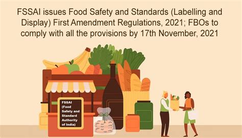 Fssai Issues Food Safety And Standards Labelling And Display First