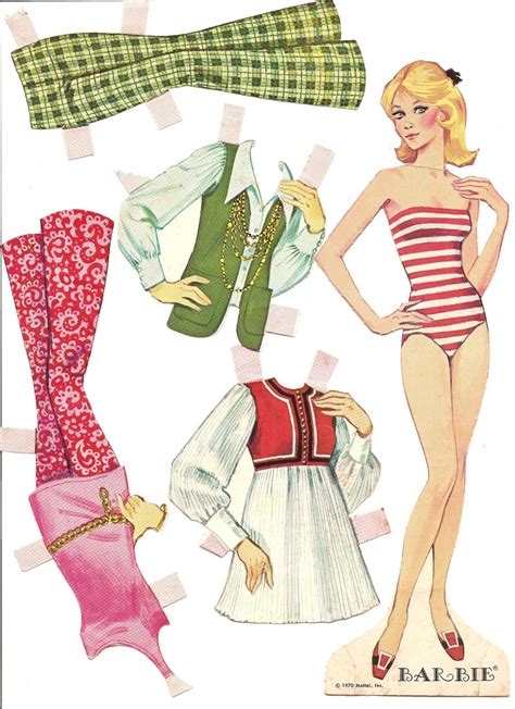 mostly paper dolls my barbie paper dolls 1970 and 1972