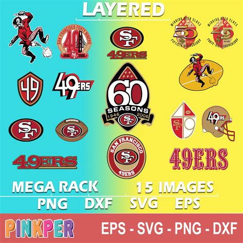 15 Bundle San Francisco 49ers Svg Nfl Team Svg Football Svg Nfl Logo