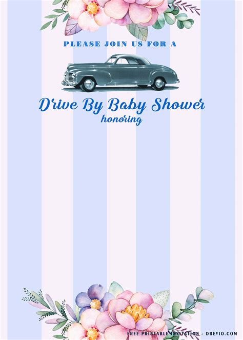 Check spelling or type a new query. (FREE Printable) - Retro Drive By Baby Shower Invitation ...