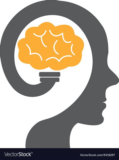 Colorful Human Head With Brain Icon Graphic Vector Image