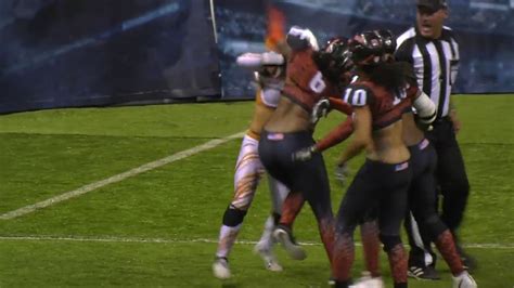 female football players in raging brawl during lfl game