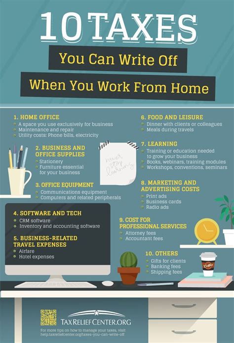Taxes You Can Write Off When You Work From Home Infographic Artofit