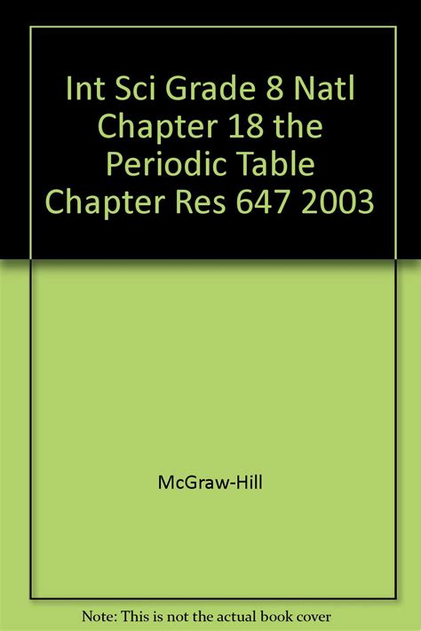 Int Sci Grade 8 Natl Chapter 18 The Periodic Table Chapter Res 647 2003