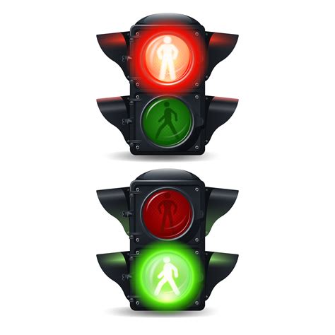 Pedestrian Traffic Lights Set 459108 Vector Art At Vecteezy