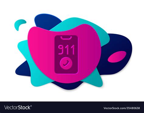 Color Telephone With Emergency Call 911 Icon Vector Image