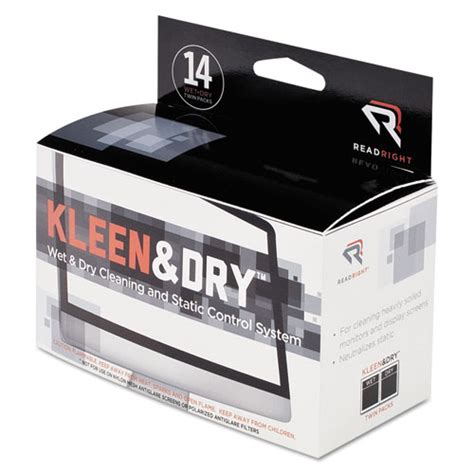 Read Right® Two Step Screen Kleen Wet And Dry Cleaning Wipes 5 X 5 14