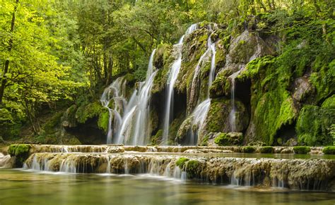 France Waterfalls Franche Comte Nature Wallpapers Hd Desktop And