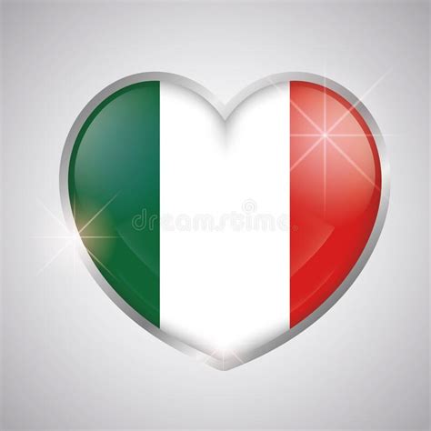 isolated heart shape with the flag of italy stock vector illustration of isolated design
