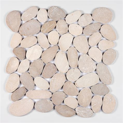 Jumbo Shaved Pebbles Tan Pebble Mosaic