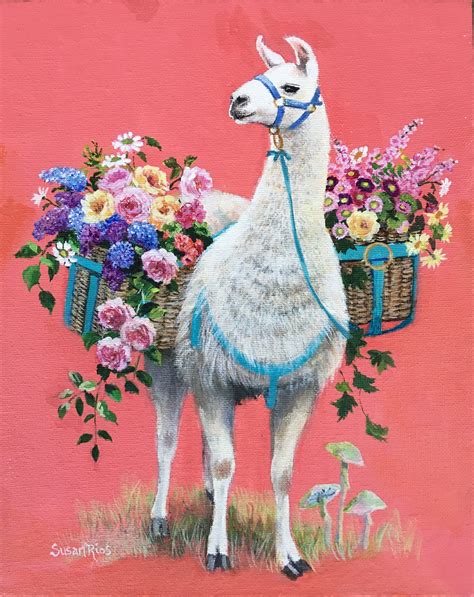 Llama Painting By Susan Rios Llama Art Llama Wall Decor Etsy