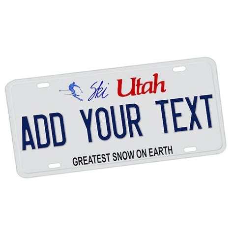 Vanity License Plate Utah Etsy