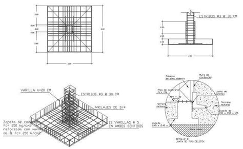 Pile Foundation Design 2d Structural Cad Plan Download Cadbull