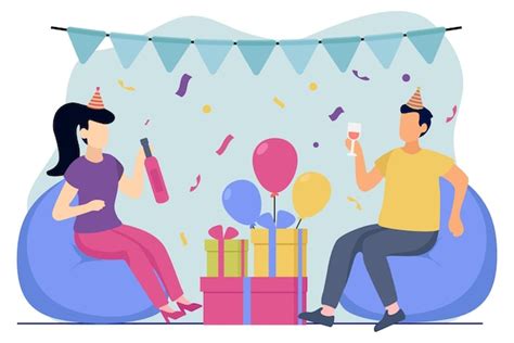 Premium Vector Birthday Party Flat Design Illustration