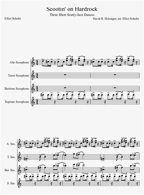 Download Scootin On Hardrock Saxophone Quartet Sheet Music Sheet