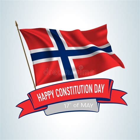 Norway Constitution Day Greeting Card Banner Square Vector