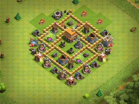My Base Layout In Clash Of Clans With A Level 5 Town Hall Clash Of