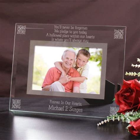 Tsforyounow Engraved Memorial Glass Picture Frame 9 X 7 Holds A 3 5 X 5 Or
