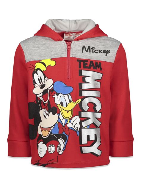 Disney Mickey Mouse Goofy Donald Duck Infant Baby Boys Fleece Half Zip