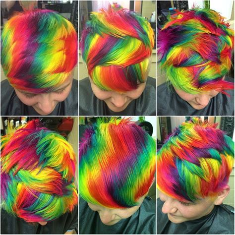 Pin By Hair Pictures On Hair Short Rainbow Hair Rainbow Hair Color
