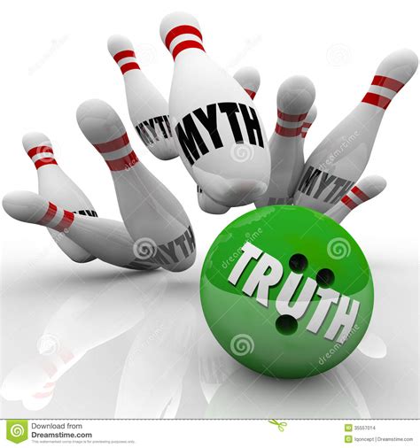Truth Vs Myth Bowling Facts Investigating Busting Untruth Stock Images 