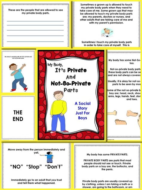 Printable Private Parts Social Story Web In This Story They Will Learn