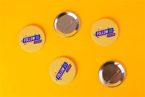 Free 1186 Pin Button Mockup Free Psd Yellowimages Mockups