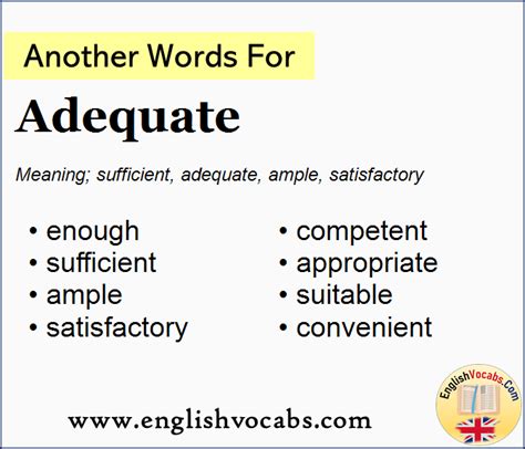 Another Word For Adequate What Is Another Word Adequate English Vocabs