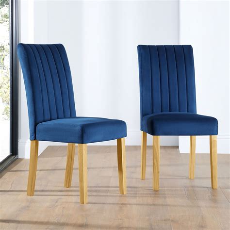 Acrylic leg velvet dining chairs are perfect choice for the users who want everything at best. Salisbury Blue Velvet Dining Chair (Oak Leg) | Furniture ...