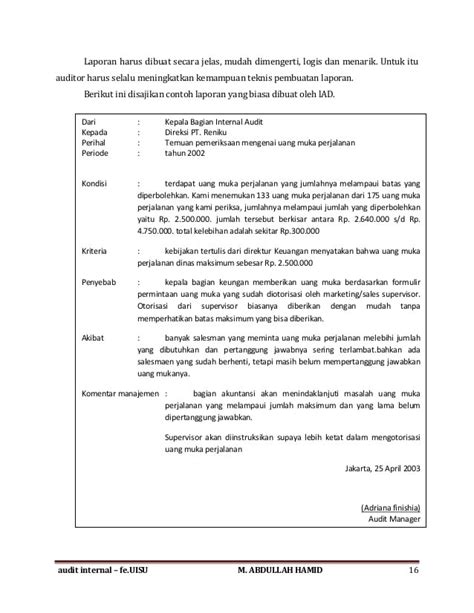 Contoh Laporan Hasil Audit Internal Guru Paud