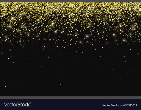 Gold Glitter Particles On Black Background Vector Image