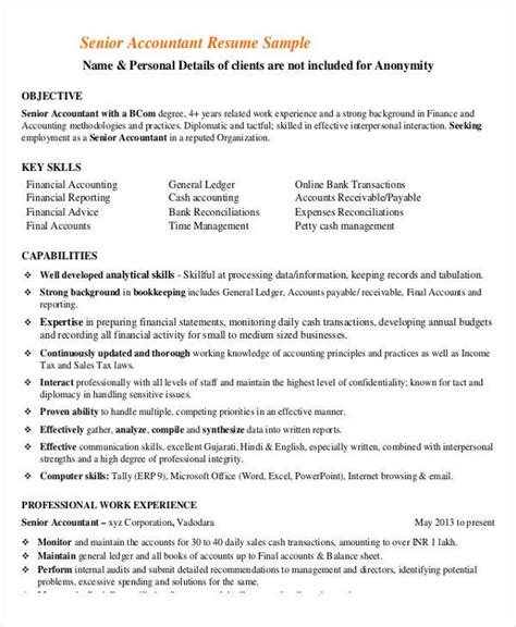 123 main street anytown us 12345. 31+ Printable Accountant Resume Templates - PDF, DOC ...