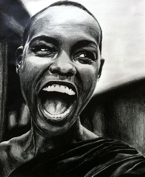 Laughing African Woman Portrait Drawing Art Drawings Drawings