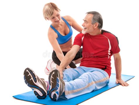 Senior Man Doing Fitness Exercise Stock Image Image Of Fitness