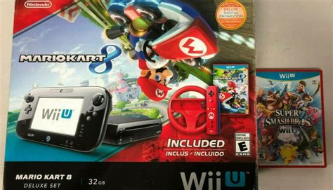 Nintendo Wii U 32gb Mario Kart 8 Deluxe Residence Console Bundle With